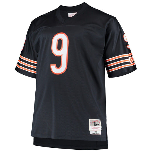 Men's Mitchell & Ness Jim McMahon Navy Chicago Bears Big & Tall 1985 Retired Player Replica Jersey