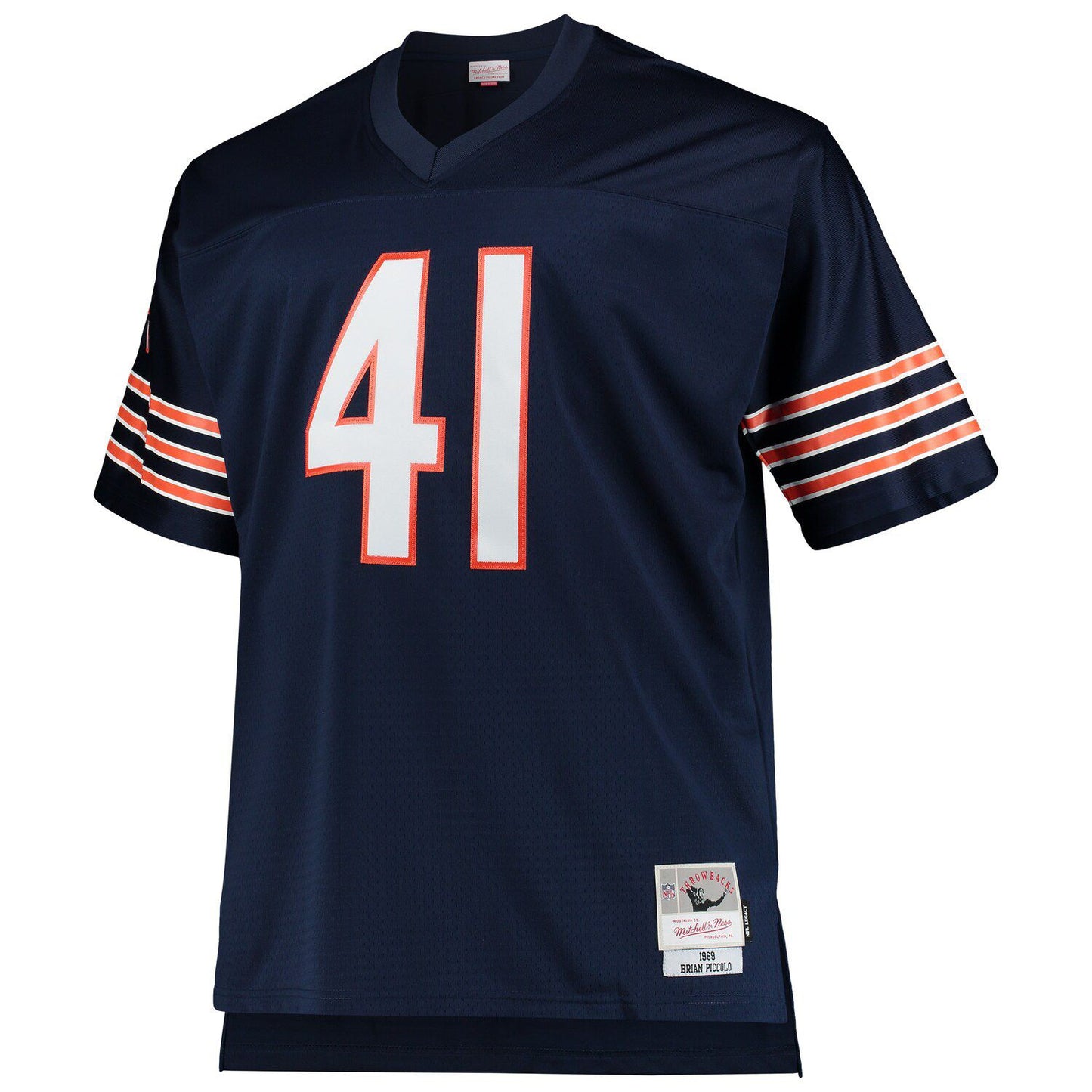 Men's Mitchell & Ness Brian Piccolo Navy Chicago Bears Big & Tall 1969 Retired Player Replica Jersey