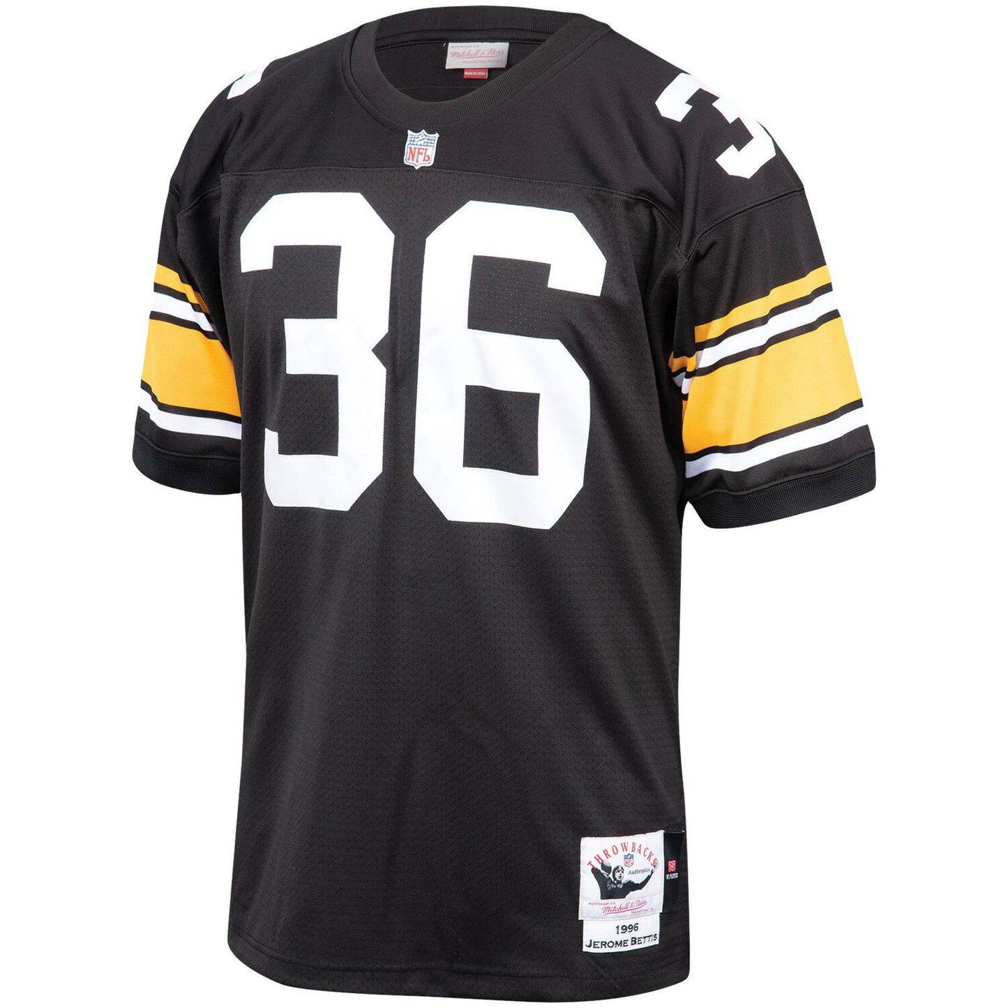 Men's Mitchell & Ness Jerome Bettis Black Pittsburgh Steelers 1996 Authentic Throwback Retired Player Jersey