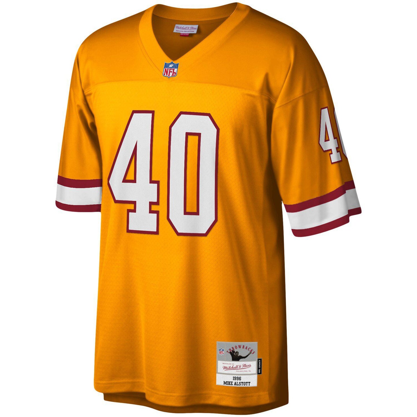 Men's Mitchell & Ness Mike Alstott Orange Tampa Bay Buccaneers Legacy Replica Jersey