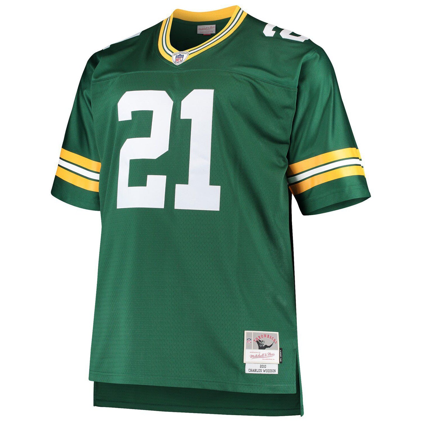 Men's Mitchell & Ness Charles Woodson Green Green Bay Packers Big & Tall 2010 Retired Player Replica Jersey