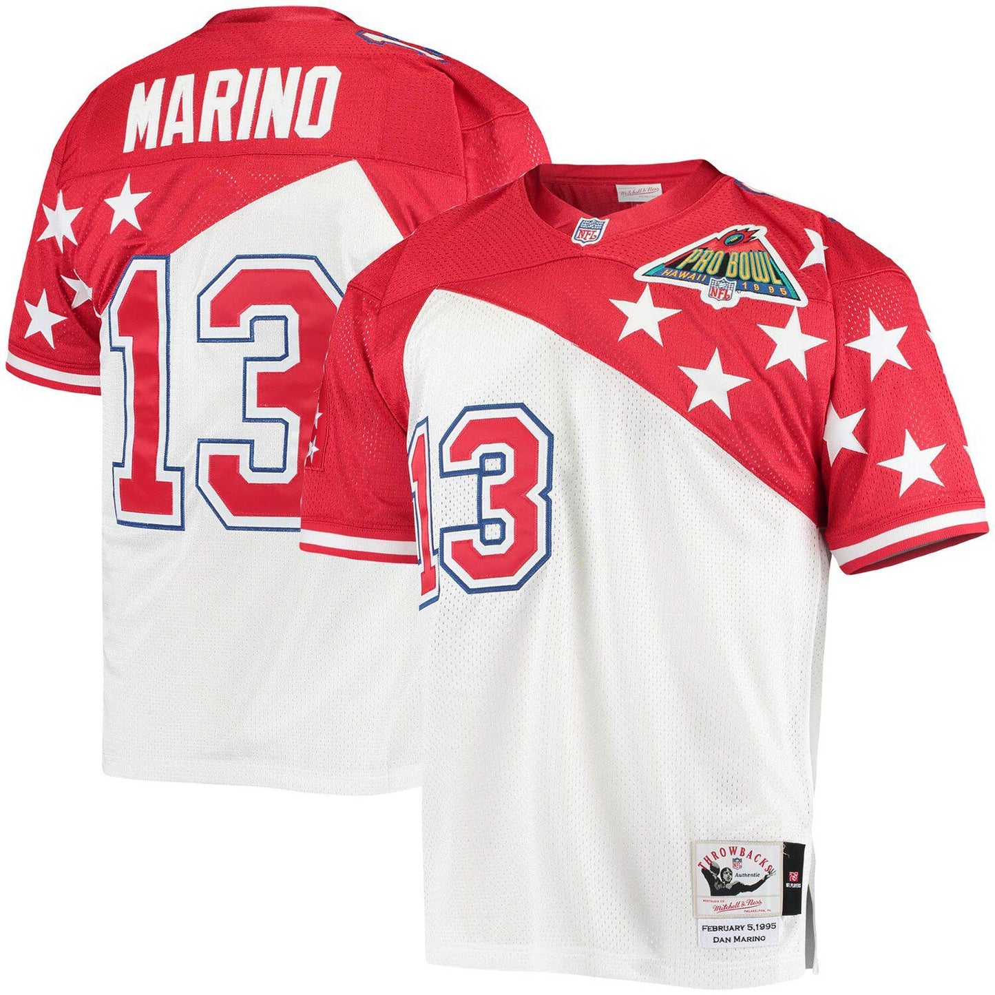 Men's Mitchell & Ness Dan Marino White/Red AFC 1994 Pro Bowl Authentic Jersey