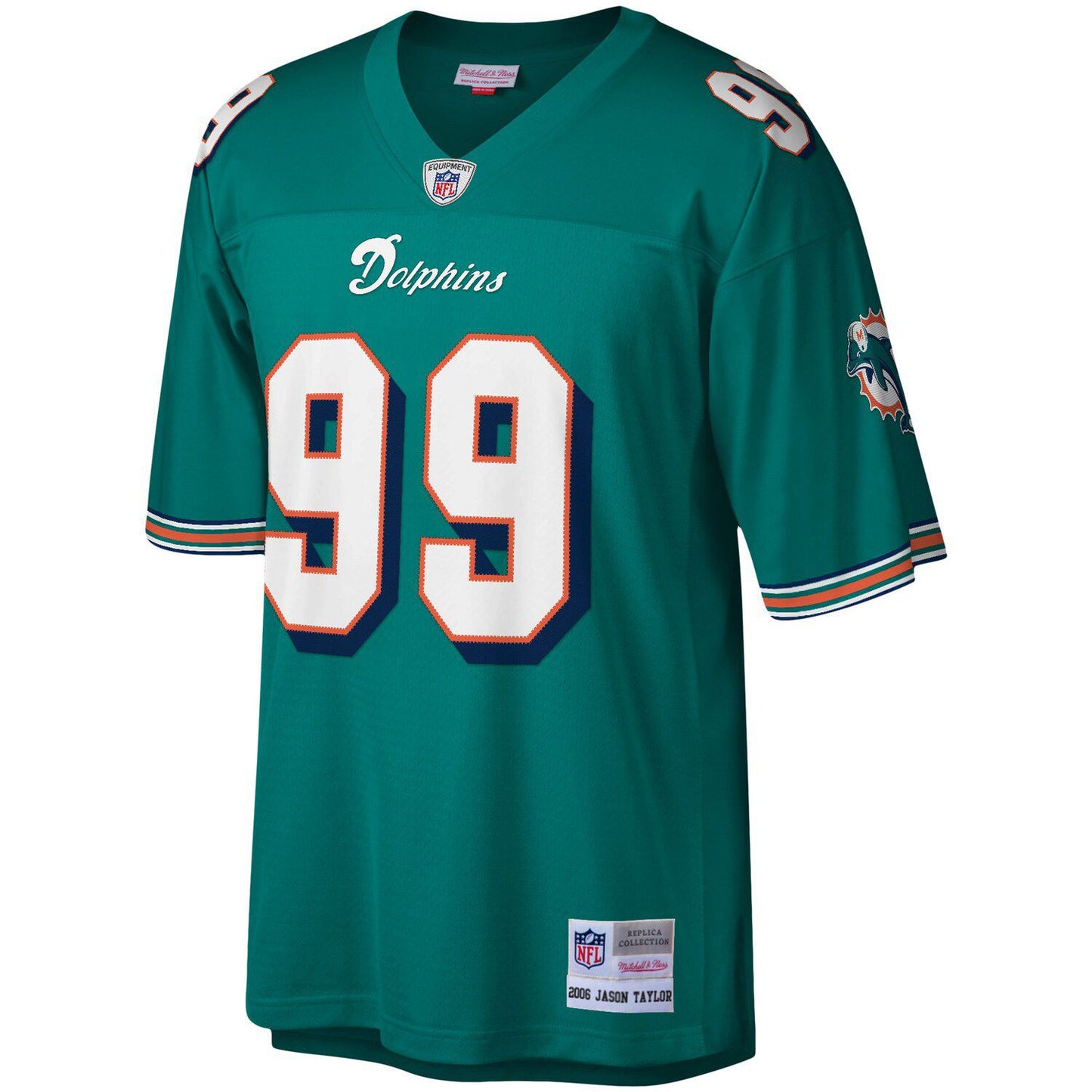 Men's Mitchell & Ness Jason Taylor Aqua Miami Dolphins 2006 Legacy Replica Jersey