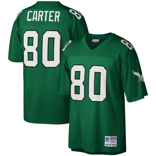 Men's Mitchell & Ness Cris Carter Kelly Green Philadelphia Eagles Legacy Replica Jersey