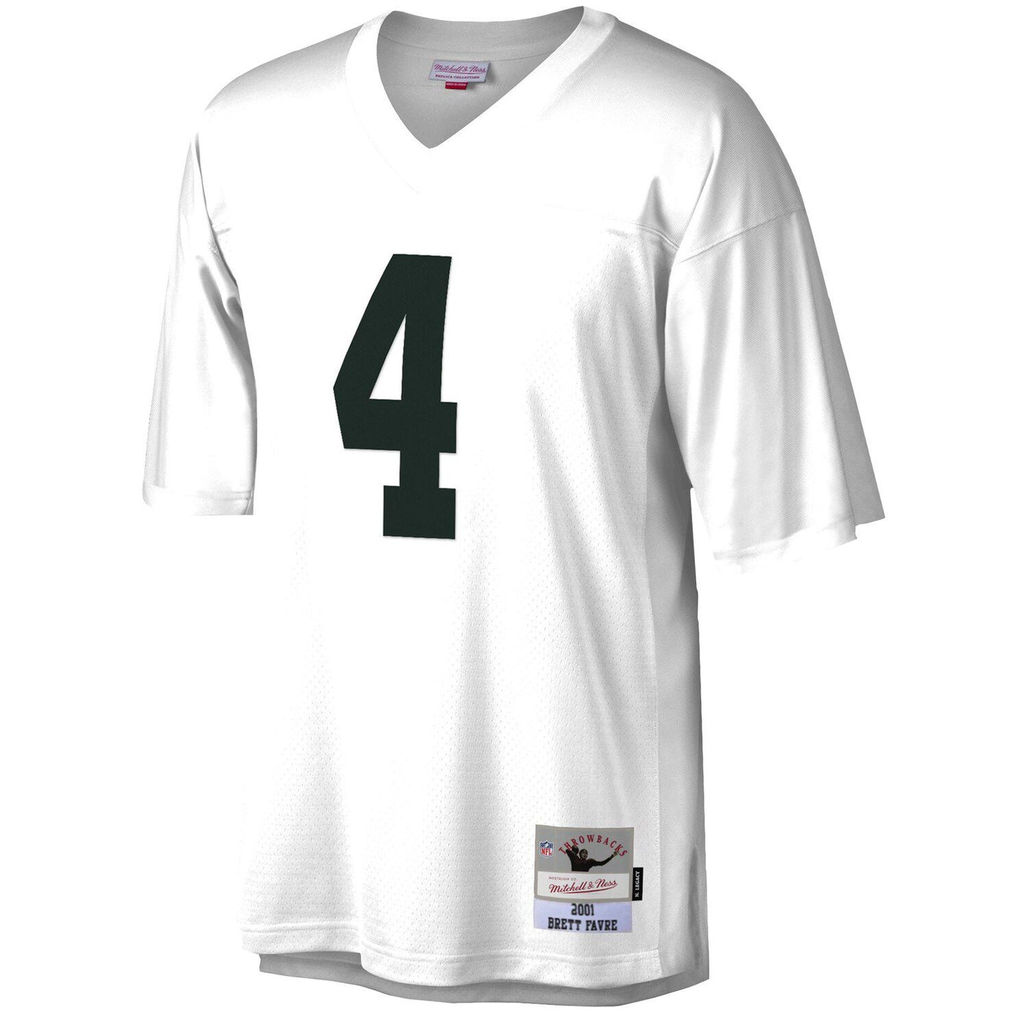 Men's Mitchell & Ness Brett Favre White Green Bay Packers 2001 Legacy Replica Jersey