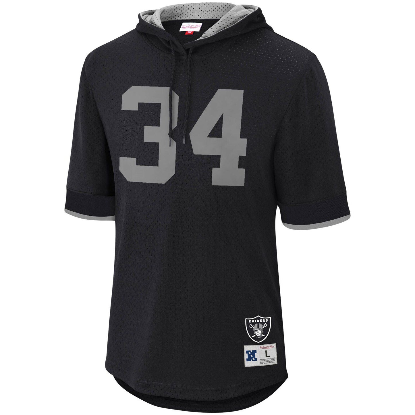 Men's Mitchell & Ness Bo Jackson Black Los Angeles Raiders Retired Player Mesh Name & Number Hoodie T-Shirt