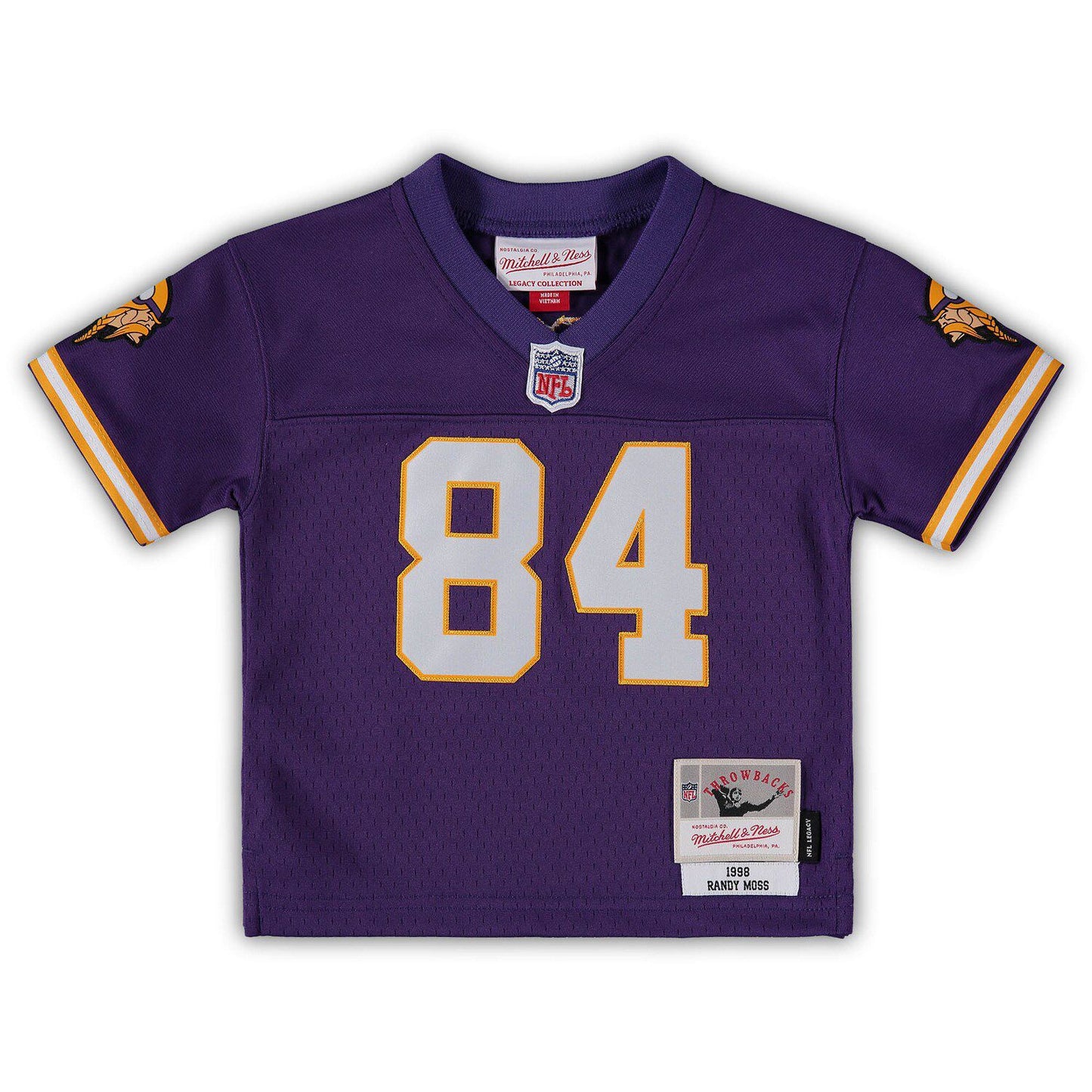 Infant Mitchell & Ness Randy Moss Purple Minnesota Vikings 1998 Retired Legacy Jersey