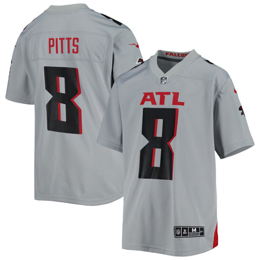 Youth Nike Kyle Pitts Gray Atlanta Falcons Inverted Game Jersey