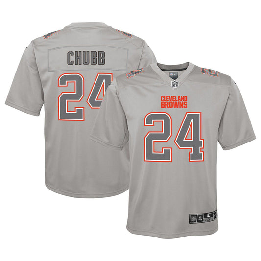 Youth Nike Nick Chubb Gray Cleveland Browns Atmosphere Game Jersey