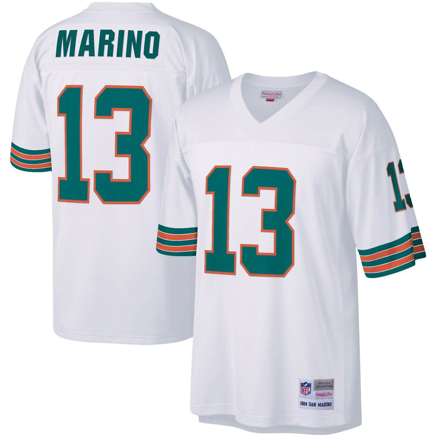 Men's Mitchell & Ness Dan Marino White Miami Dolphins Big & Tall 1984 Retired Player Replica Jersey