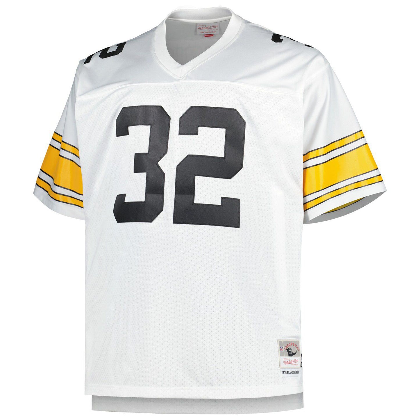 Men's Mitchell & Ness Franco Harris White Pittsburgh Steelers Big & Tall 1976 Retired Player Replica Jersey