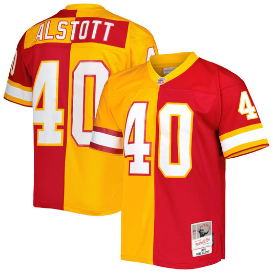 Men's Mitchell & Ness Mike Alstott Orange/Red Tampa Bay Buccaneers 1996 Split Legacy Replica Jersey