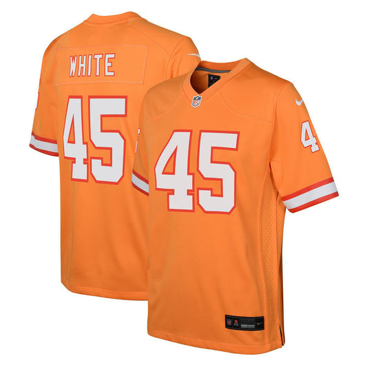 Youth Nike Devin White Orange Tampa Bay Buccaneers Throwback Game Jersey